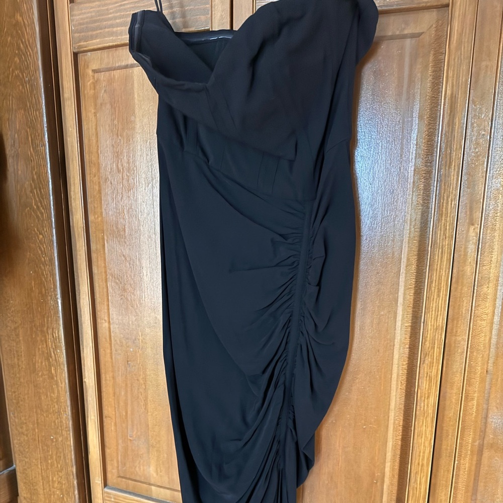 VERONICA BEARD Slit Strapless Dress